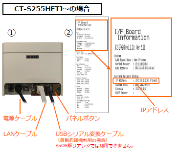 CT-S255HETJ IPアドレス確認