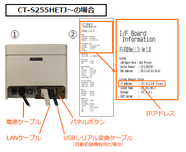 CT-S255HETJ IPアドレス確認