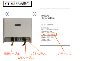 CT-S253 IPアドレス確認